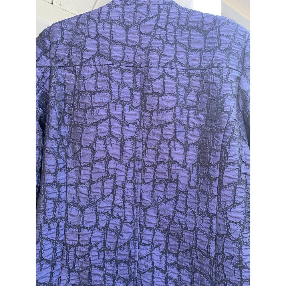 VTG 90s Erin London Blazer Jacket Sz 8 Zip Front Textured Crinkled Purple - Picture 6 of 6